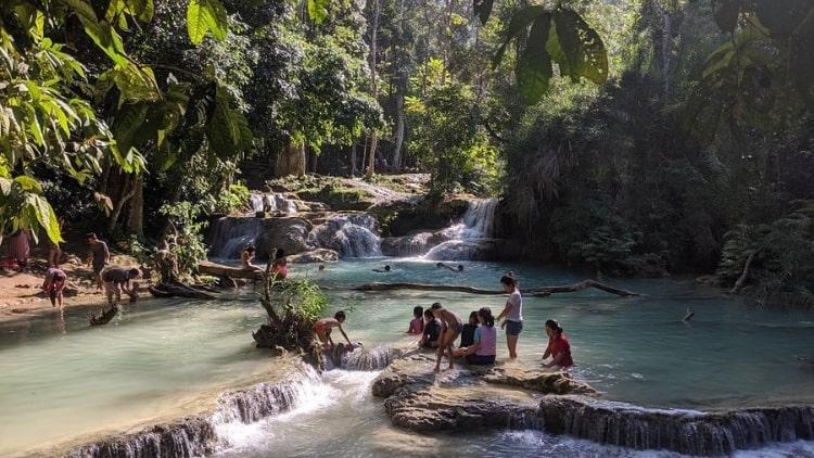 Pak Ou Caves and Kuang Si Waterfalls Tour Exclusive Private Tour from Luang Prabang